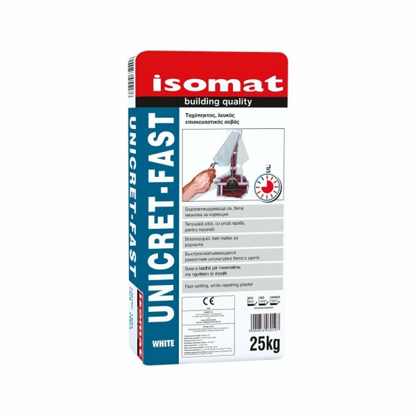 ISOMAT UNICRET–FAST rychle tuhnoucí opravná malta bílá